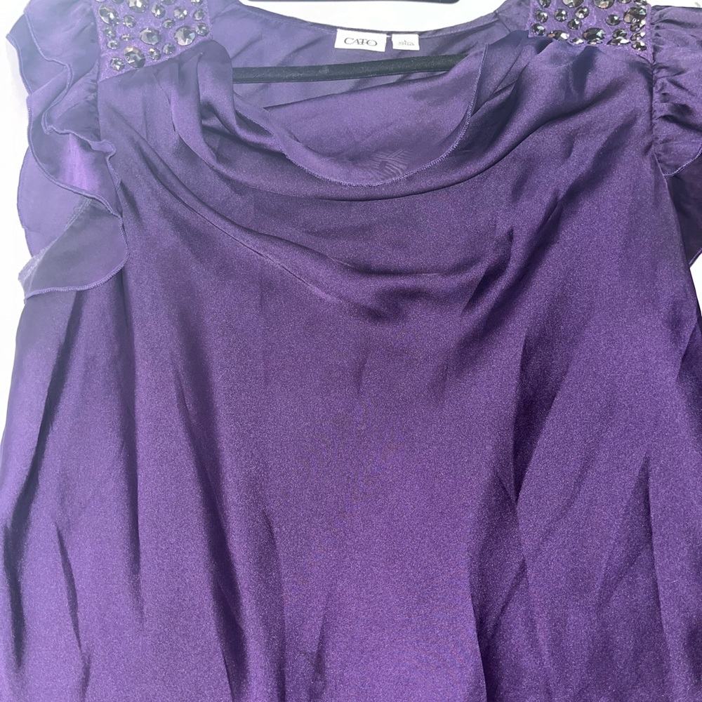 Cato silk purple top